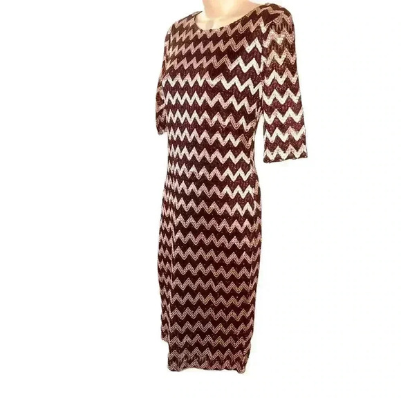 Connected Apparel Women's Metallic Chevron Dress - Picture 13 of 13